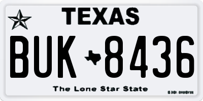 TX license plate BUK8436
