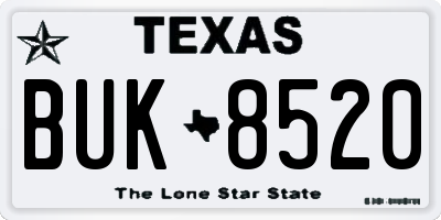 TX license plate BUK8520