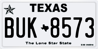 TX license plate BUK8573