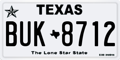 TX license plate BUK8712