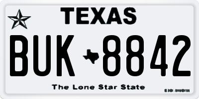 TX license plate BUK8842