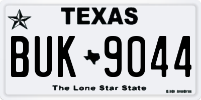 TX license plate BUK9044