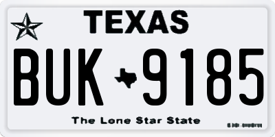TX license plate BUK9185