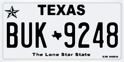 TX license plate BUK9248
