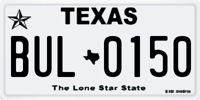 TX license plate BUL0150