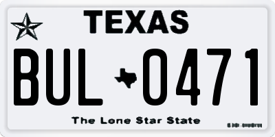 TX license plate BUL0471