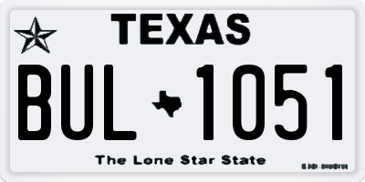 TX license plate BUL1051