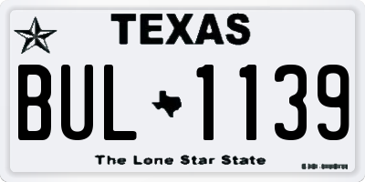TX license plate BUL1139