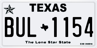 TX license plate BUL1154