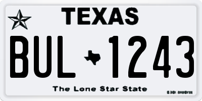 TX license plate BUL1243