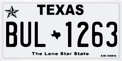 TX license plate BUL1263