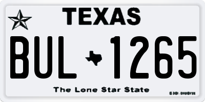 TX license plate BUL1265