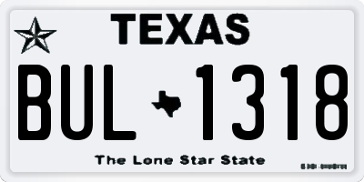 TX license plate BUL1318