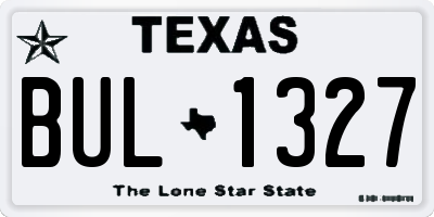 TX license plate BUL1327