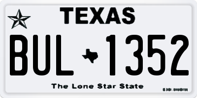 TX license plate BUL1352