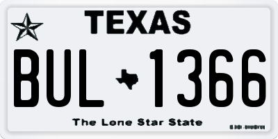 TX license plate BUL1366