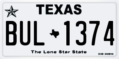 TX license plate BUL1374