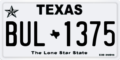 TX license plate BUL1375