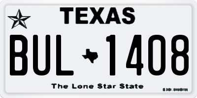 TX license plate BUL1408