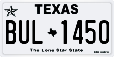 TX license plate BUL1450