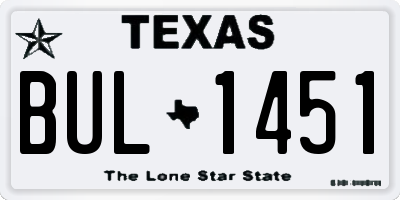 TX license plate BUL1451