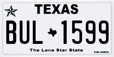 TX license plate BUL1599