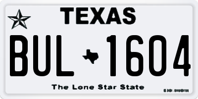 TX license plate BUL1604