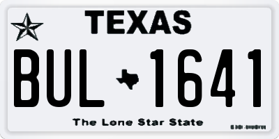 TX license plate BUL1641