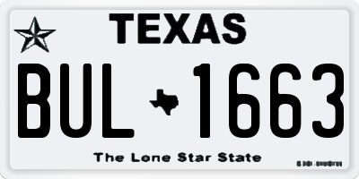 TX license plate BUL1663