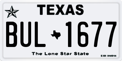 TX license plate BUL1677