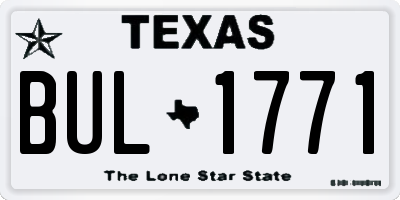TX license plate BUL1771