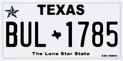 TX license plate BUL1785