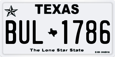 TX license plate BUL1786