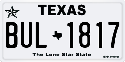 TX license plate BUL1817