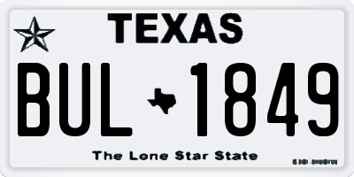 TX license plate BUL1849