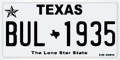TX license plate BUL1935