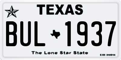 TX license plate BUL1937