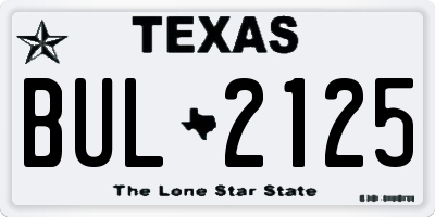 TX license plate BUL2125