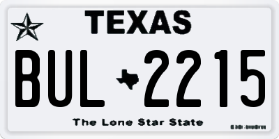 TX license plate BUL2215
