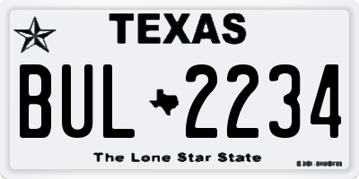 TX license plate BUL2234