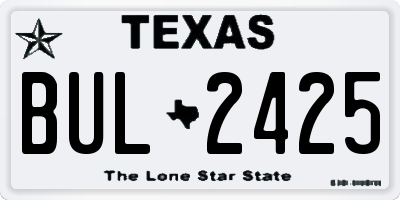 TX license plate BUL2425