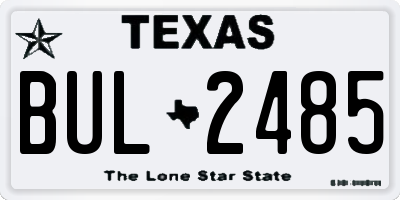 TX license plate BUL2485