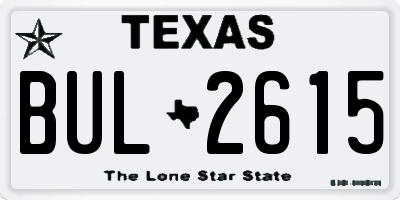 TX license plate BUL2615
