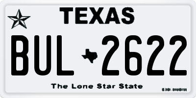 TX license plate BUL2622
