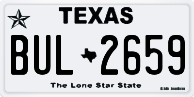 TX license plate BUL2659