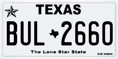 TX license plate BUL2660