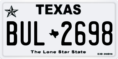 TX license plate BUL2698