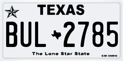 TX license plate BUL2785