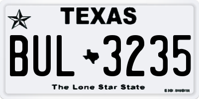 TX license plate BUL3235