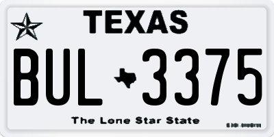 TX license plate BUL3375
